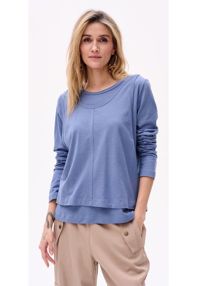 blue shadow Bluza uni cu aspect 2in1 Klarisa