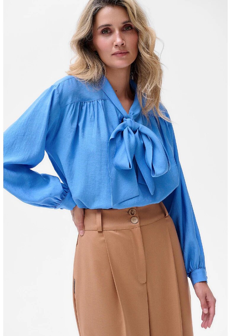 blue shadow Bluza vaporoasa Lea cu guler funda din panglici