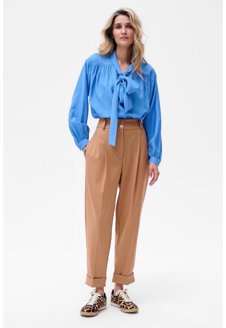 blue shadow Pantaloni conici Hilton cu talie inalta