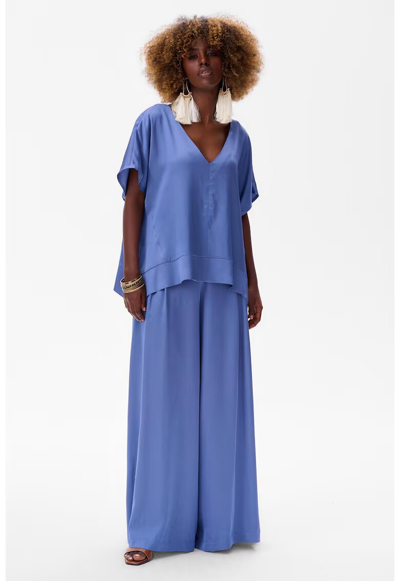 blue shadow Pantaloni relaxed fix cu talie medie