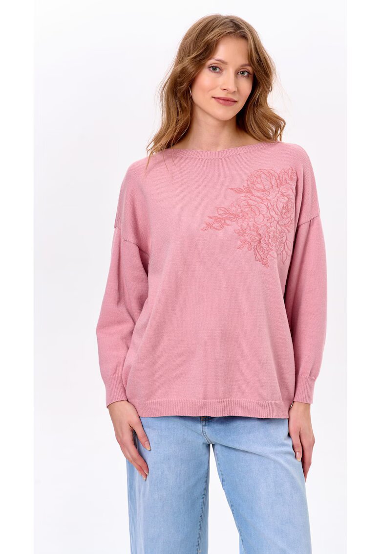 blue shadow Pulover lejer cu broderie
