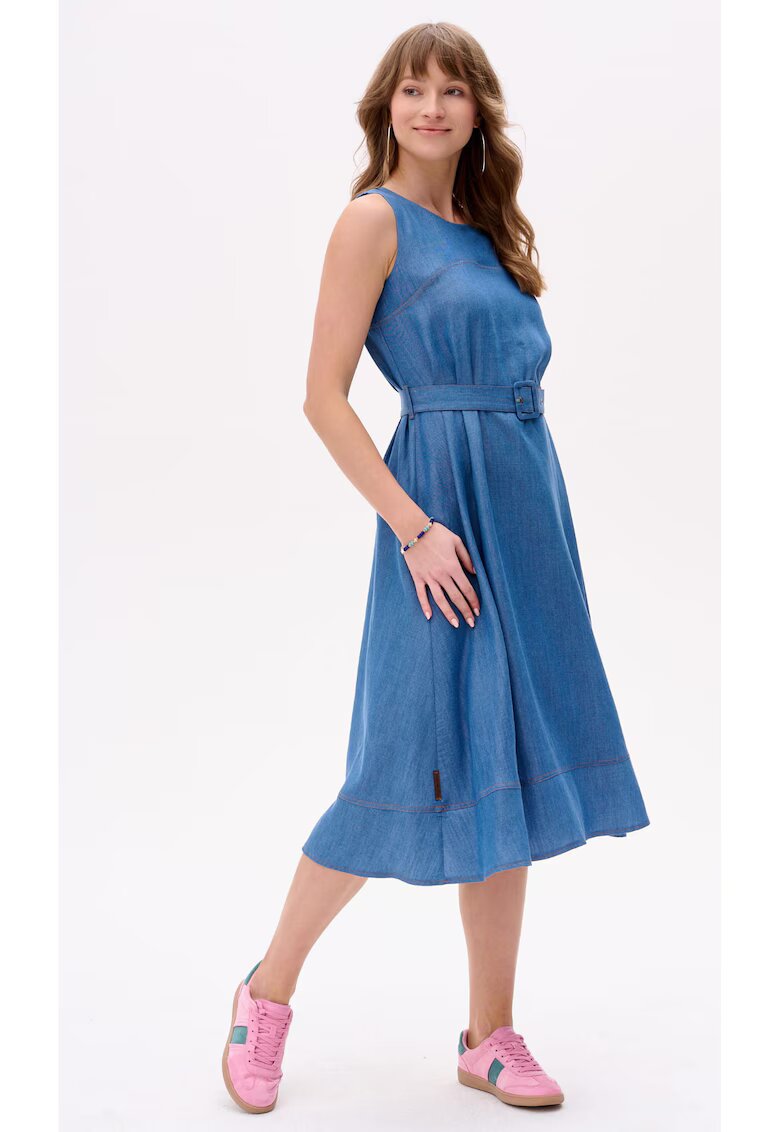 blue shadow Rochie evazata din lyocell Viviana
