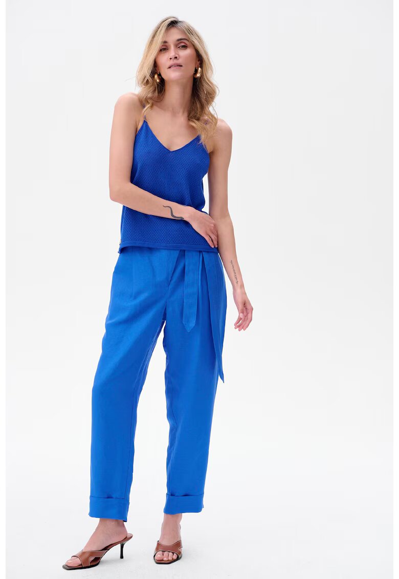 blue shadow Top cu decolteu in V