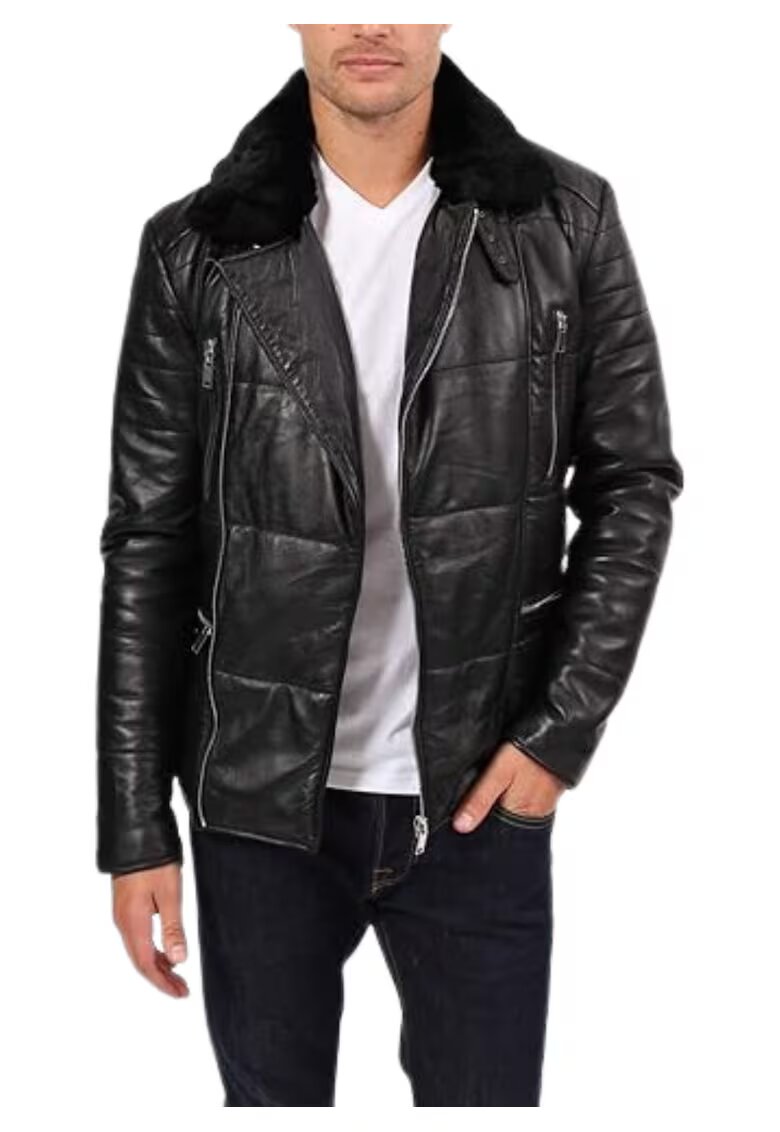 BLUE WELLFORD Jacheta din piele biker Louison -