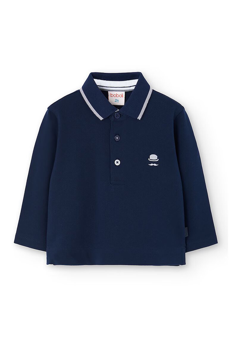 boboli Bluza polo din amestec de bumbac - Bleumarin