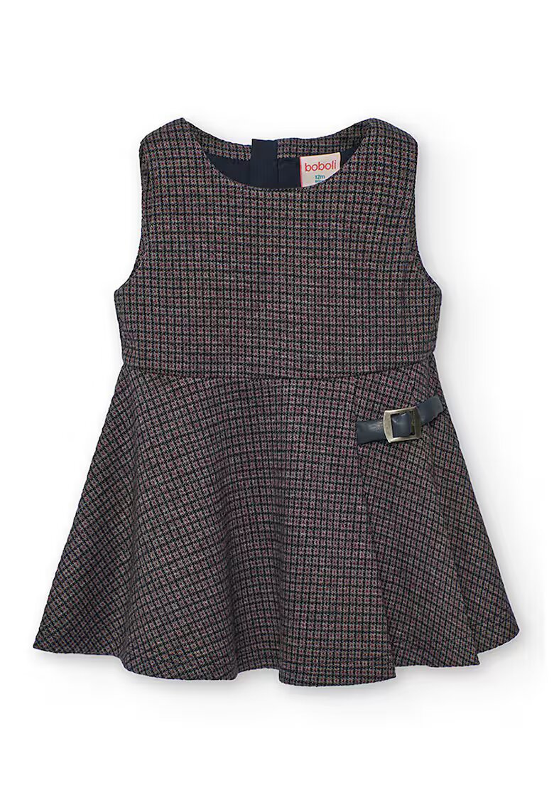 boboli Rochie cu model in carouri - fara maneci - Gri inchis
