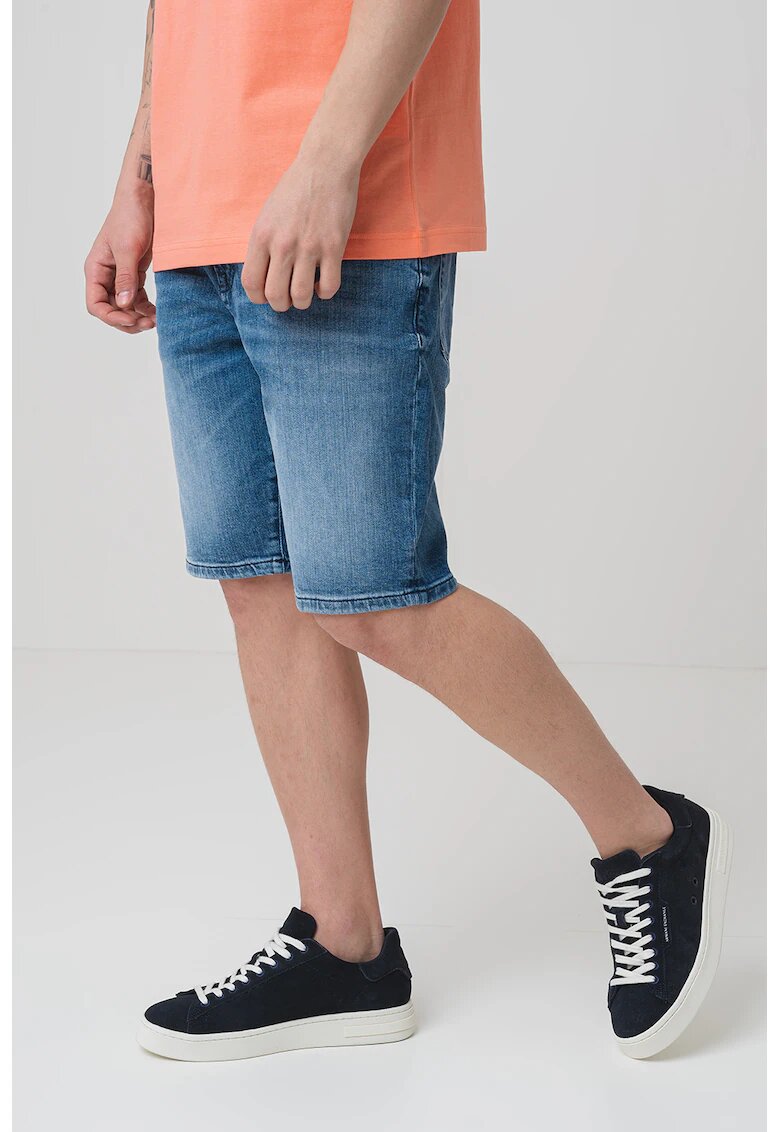 Boss Bermude din denim cu aspect decolorat - Albastru
