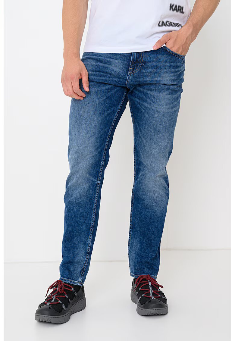Boss Blugi regular fit cu aspect decolorat - Albastru royal