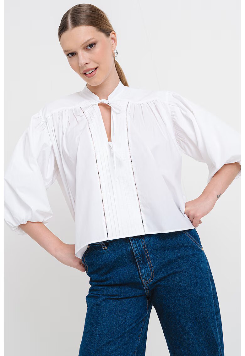 Boss Bluza cu maneci bufante Bales - Alb