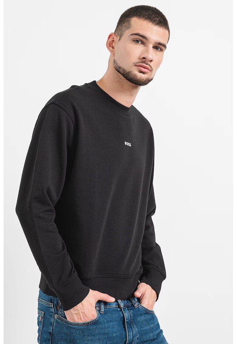 Boss Bluza de trening cu croiala lejera WeSmallCrew - Negru