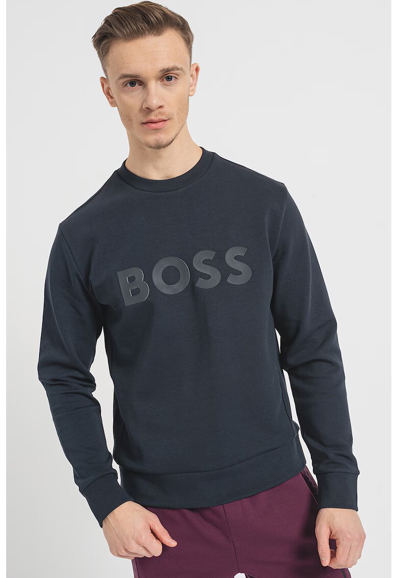 Boss Bluza de trening cu imprimeu logo Salbo - Negru