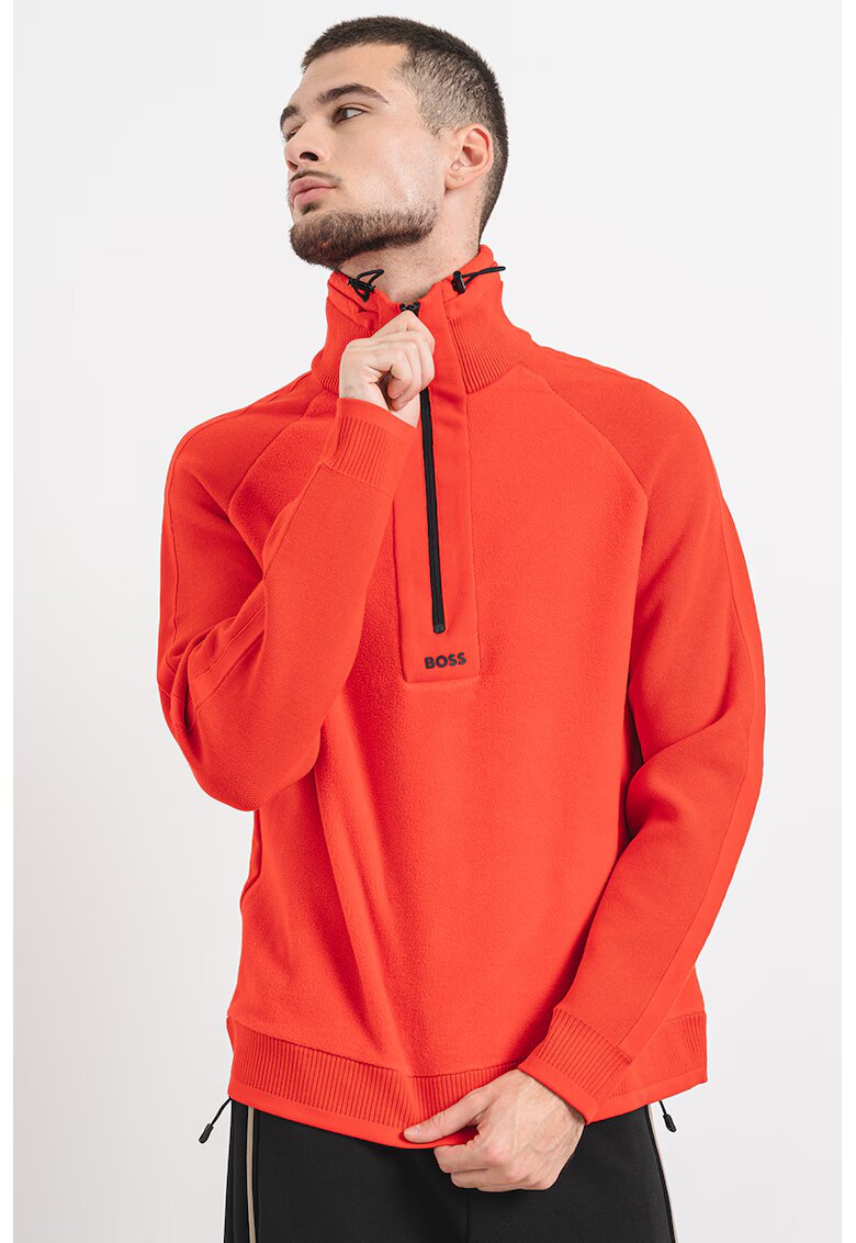 Boss Bluza de trening din fleece Zartic - Rosu vermillion