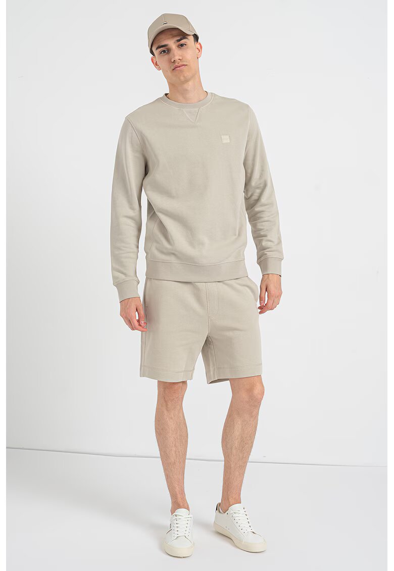 Boss Bluza de trening relaxed fit cu decolteu la baza gatului Westart - Grej