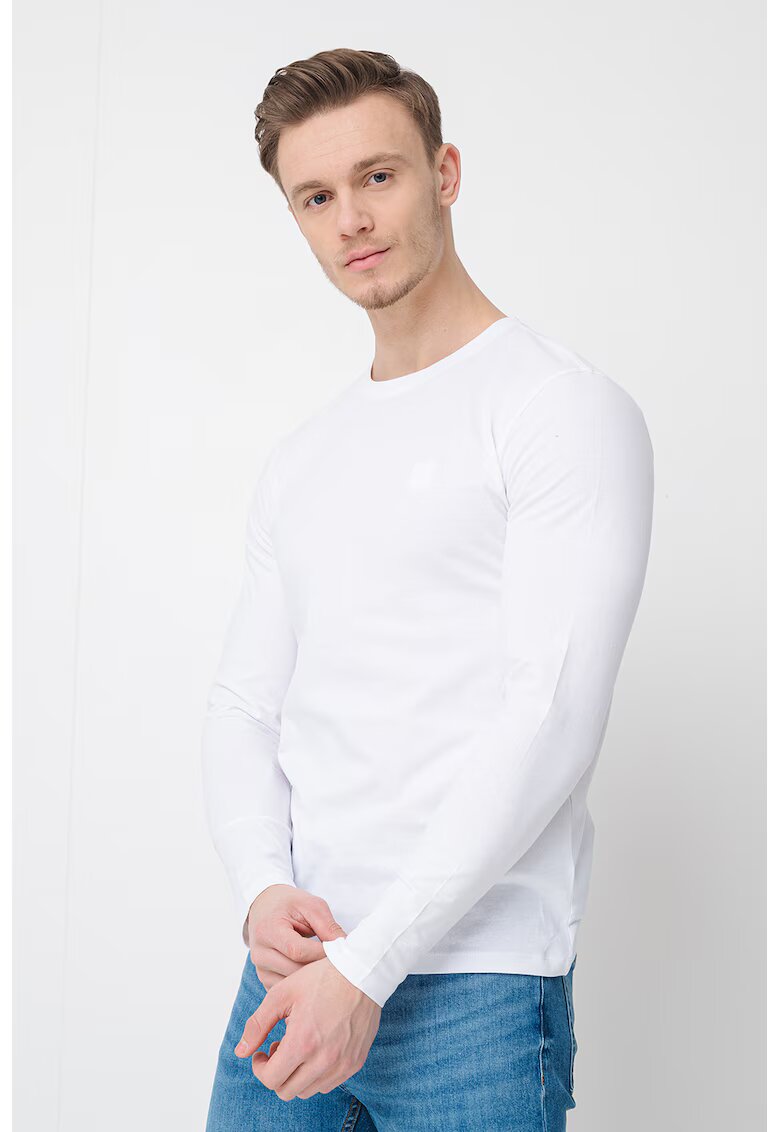 Boss Bluza din bumbac cu aplicatie logo Tacks - Alb