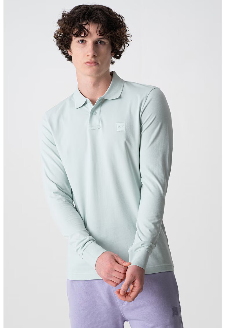 Boss Bluza polo slim fit Passerby - Albastru deschis