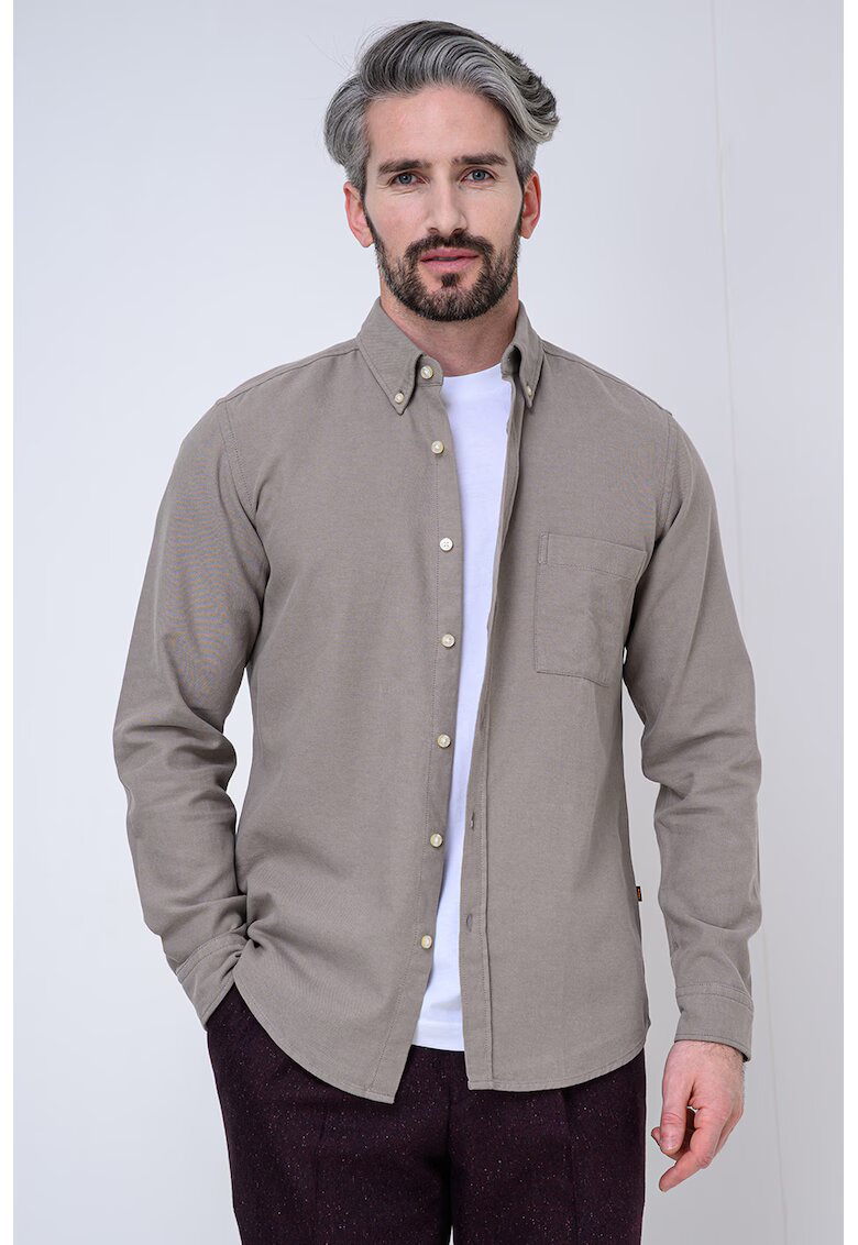 Boss Camasa cu guler Oxford Rickert - Maro taupe deschis