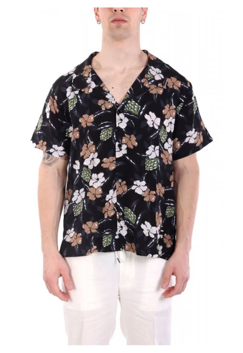 Boss Camasa de plaja imprimeu floral - negru - 100% viscoza