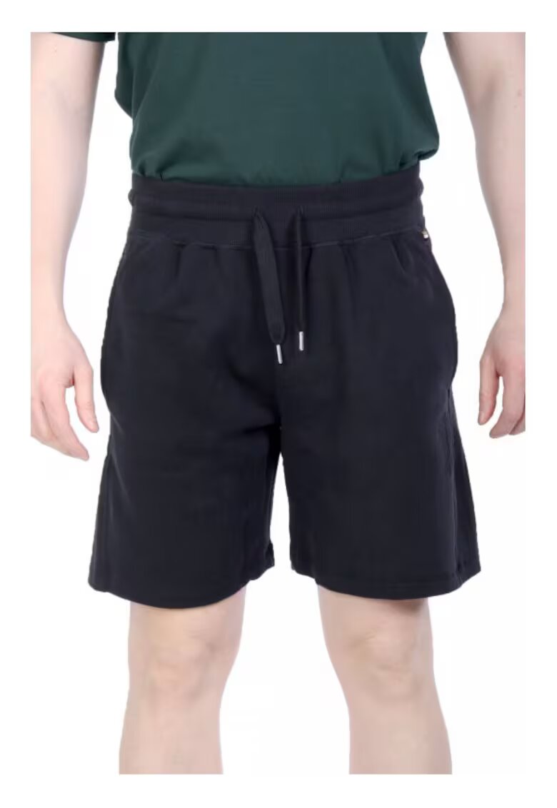 Boss Costum de baie barbati - hanorac Homewear Bermuda - pantaloni scurti - negru - 100% bumbac - Negru