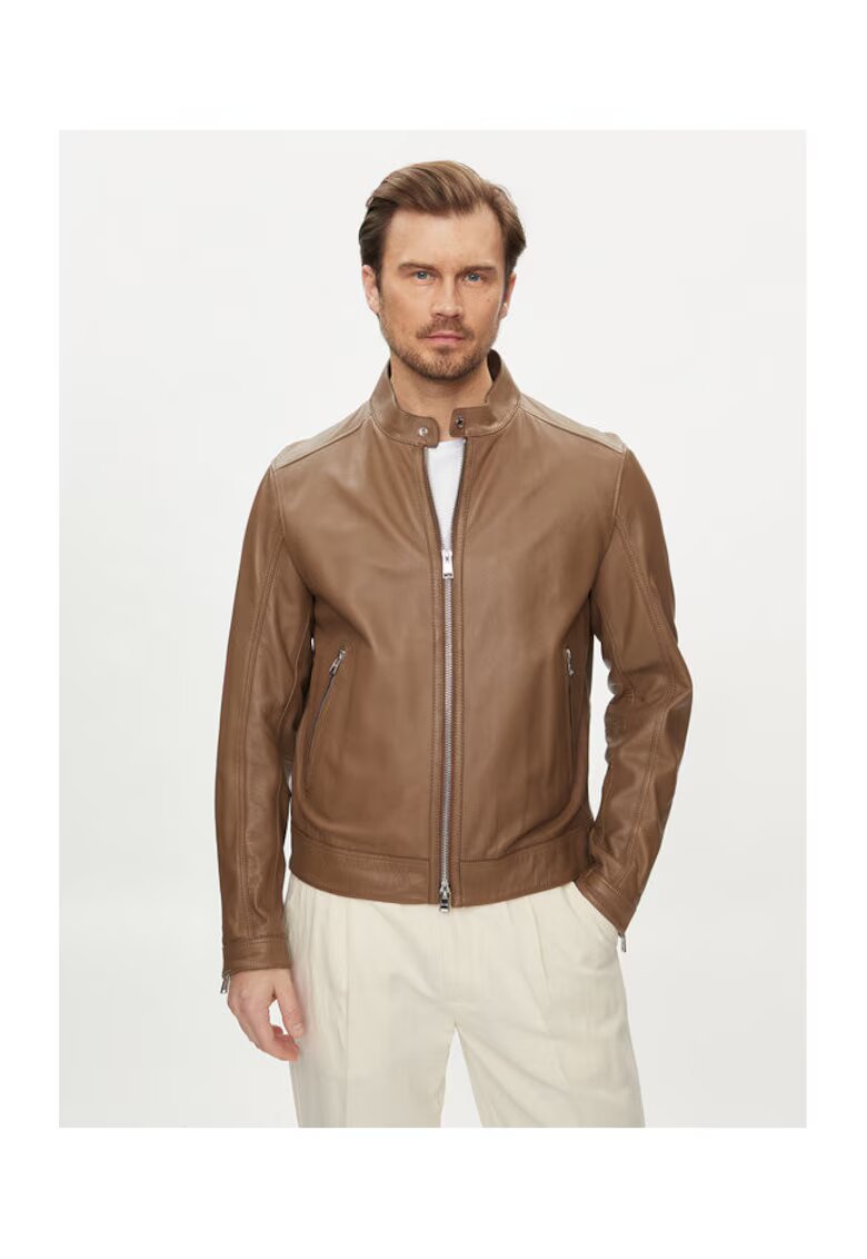 Boss Geaca barbati - 303641047 - Piele naturala - 56 EU - Maro