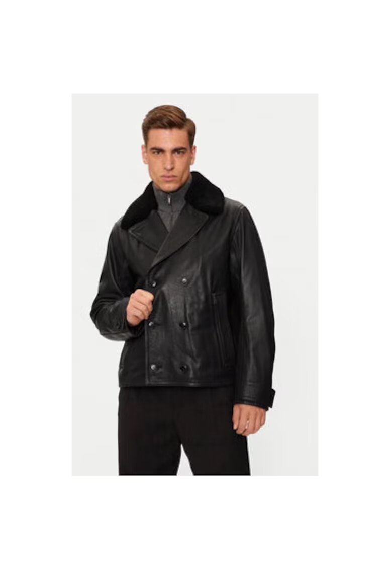 Boss Geaca barbati - 304238284 - Piele naturala - Negru - Negru