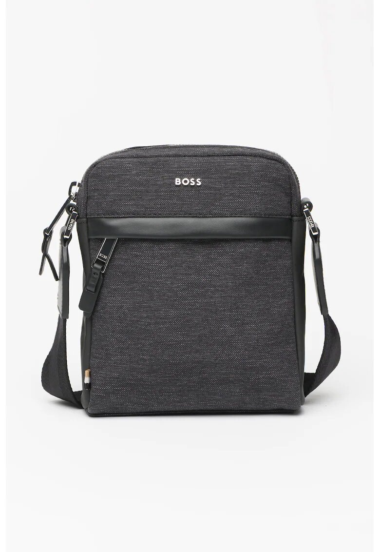 Boss Geanta crossbody cu logo Highway - Gri inchis melange