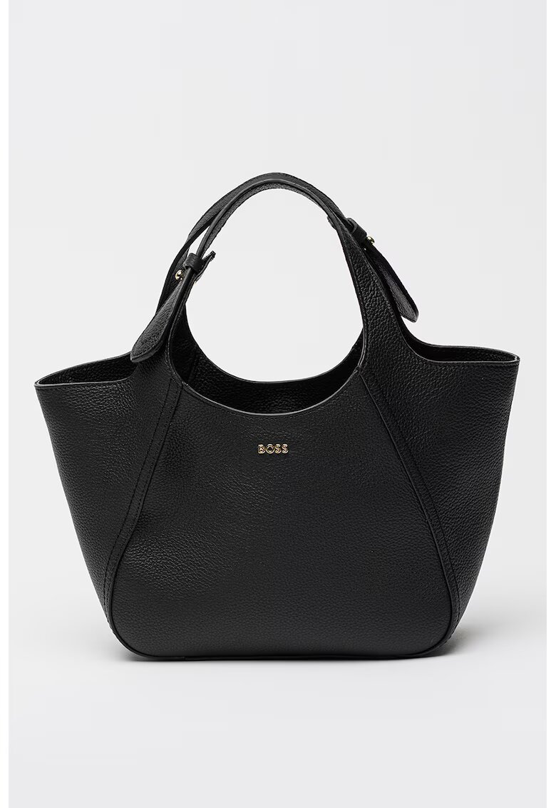 Boss Geanta tote de piele Lenah - Negru