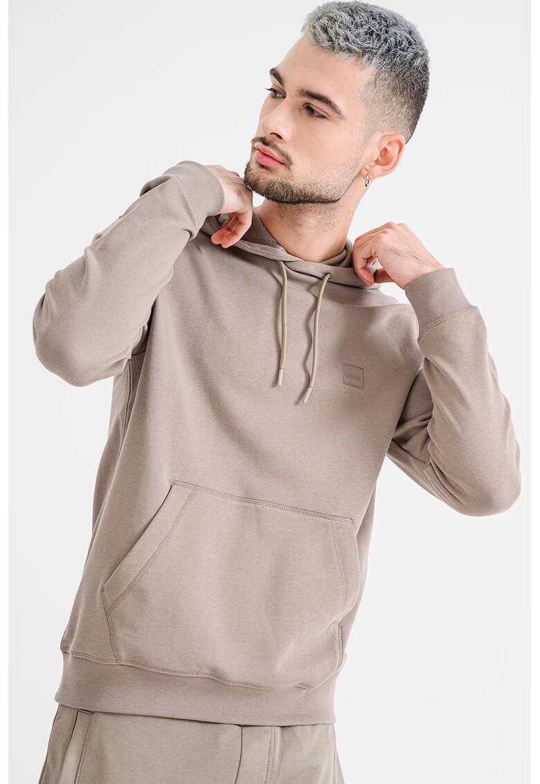 Boss Hanorac cu buzunar kangaroo Wetalk - Maro taupe deschis