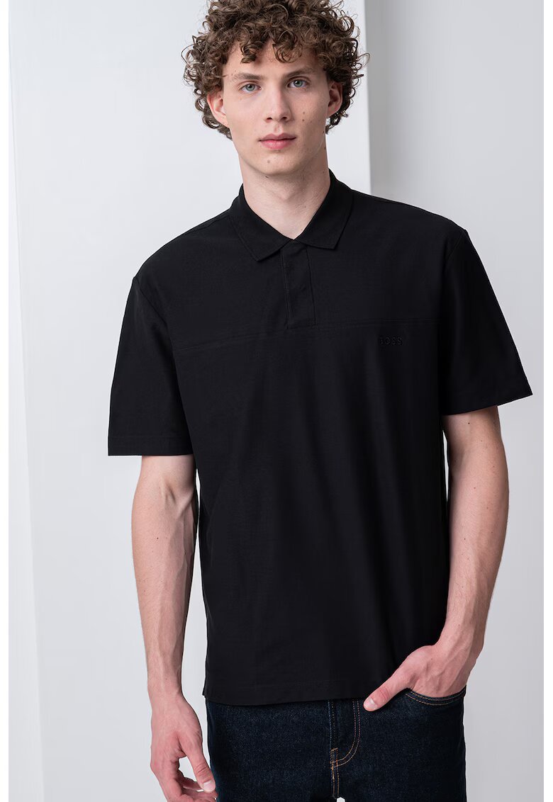 Boss HUGO - Tricou polo de bumbac - Negru