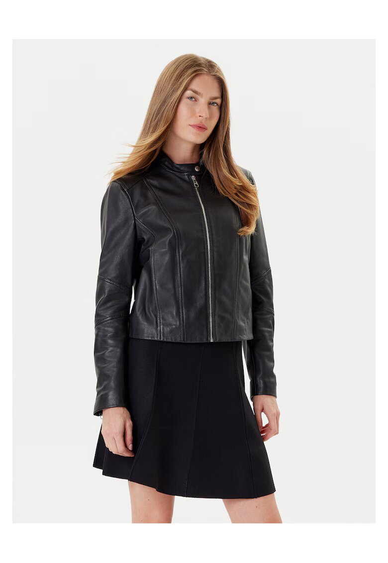 Boss Jacheta de piele pentru femei negru -