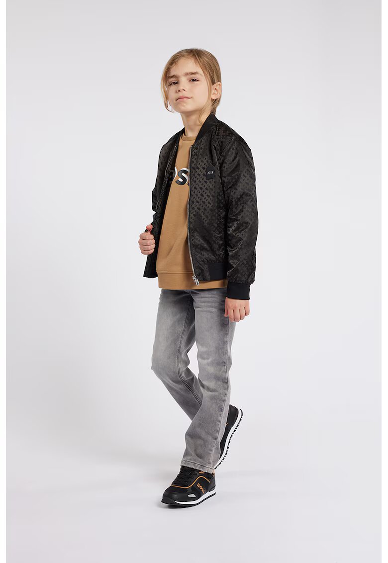 BOSS Kidswear Blugi cu aspect decolorat - Gri deschis