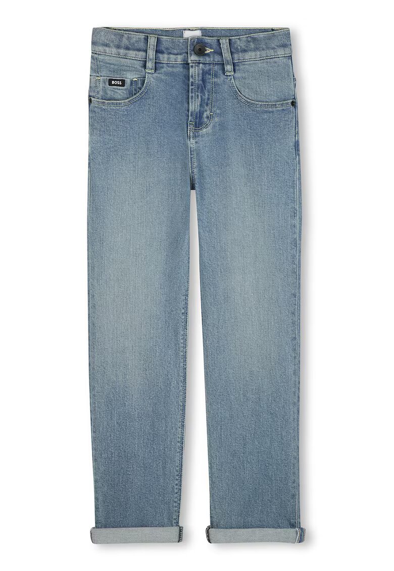 BOSS Kidswear Blugi drepti cu talie medie - Albastru deschis