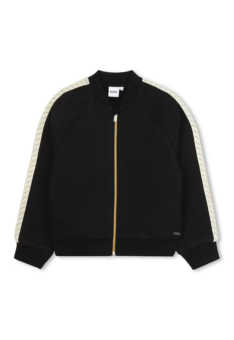 BOSS Kidswear Bluza de trening cu fermoar - Negru