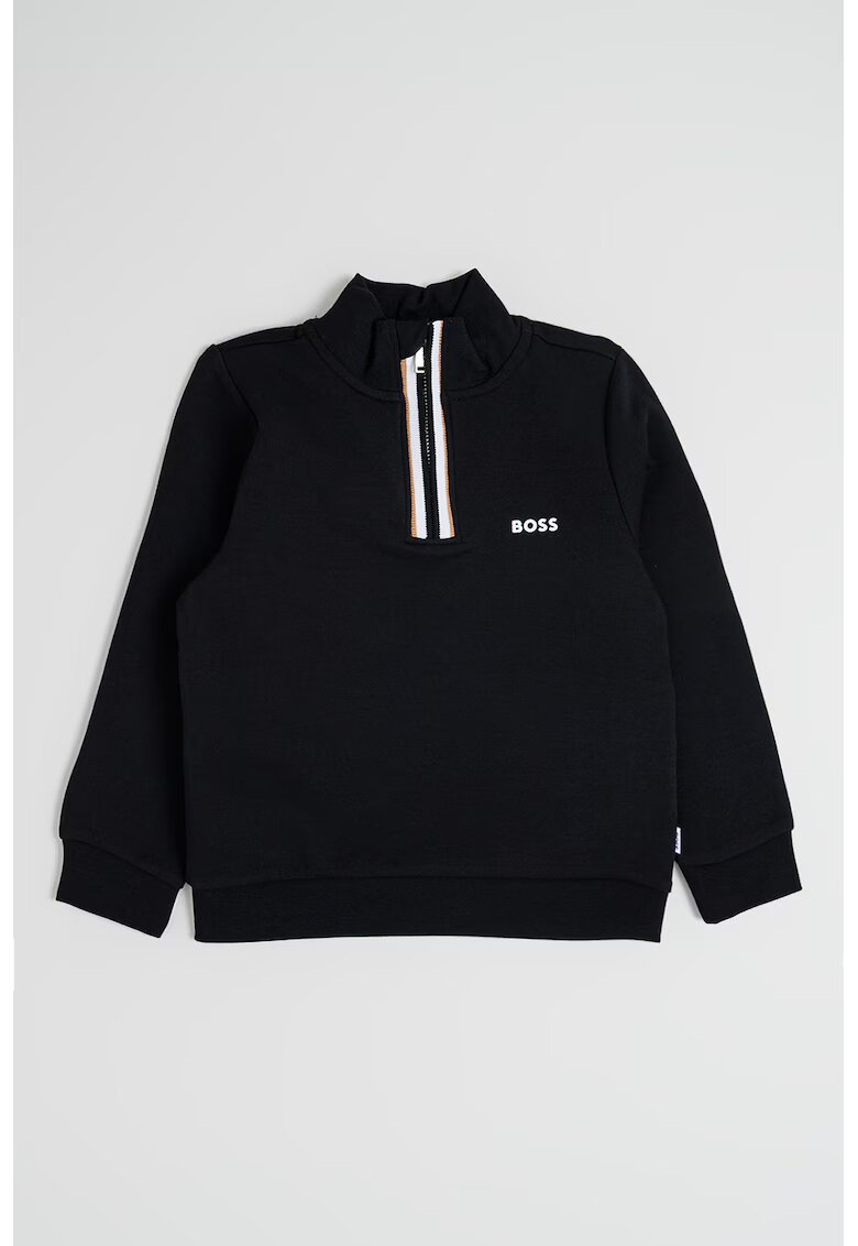 BOSS Kidswear Bluza de trening cu fermoar scurt - Negru
