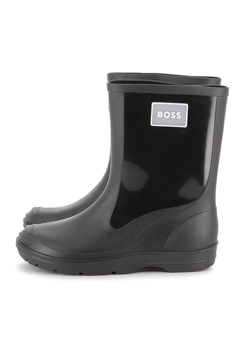 BOSS Kidswear Cizme de cauciuc cu logo contrastant in lateral - Negru