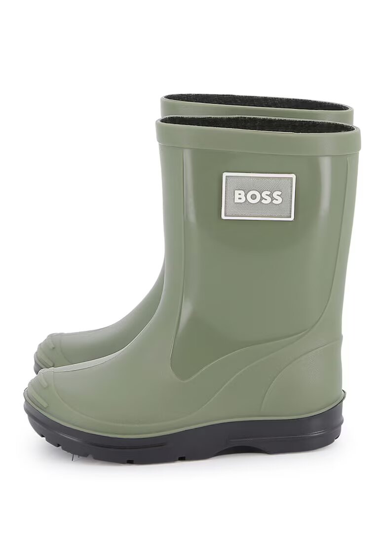 BOSS Kidswear Cizme de ploaie cu logo aplicat - Verde sparanghel