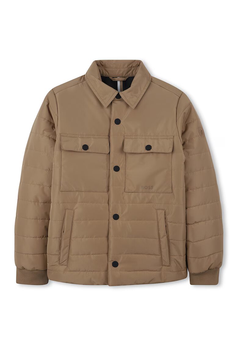 BOSS Kidswear Geaca cu buzunare - Maro taupe