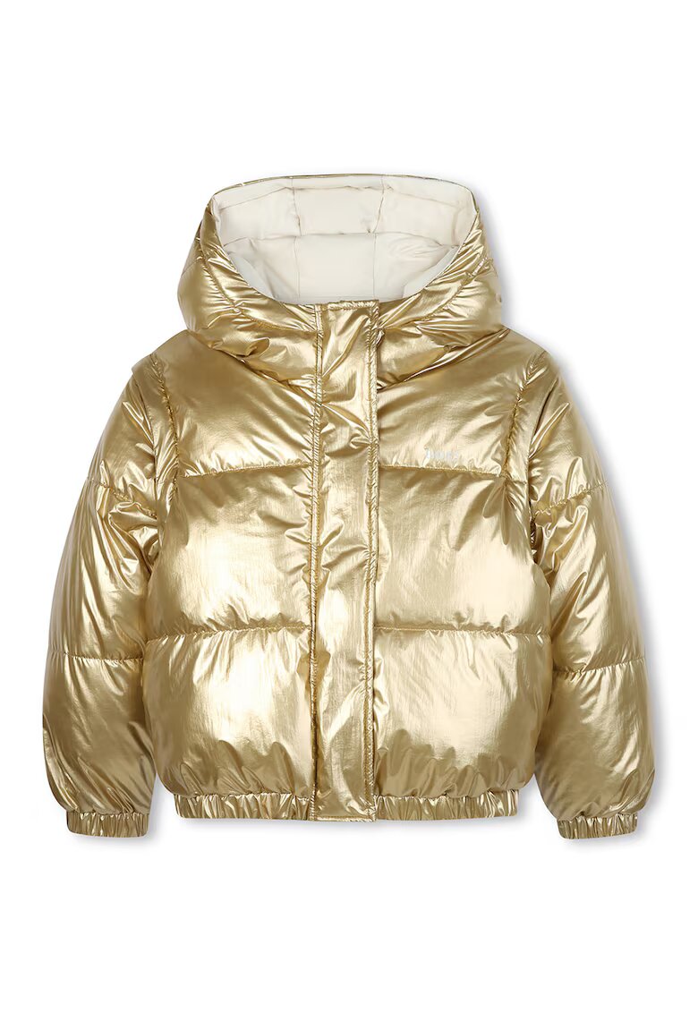 BOSS Kidswear Geaca reversibila si convertibila. - Auriu/Alb fildes