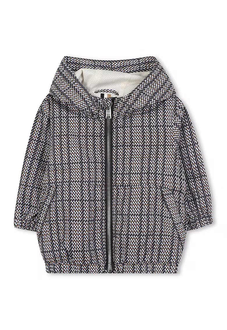 BOSS Kidswear Jacheta cu gluga si fermoar - Gri melange