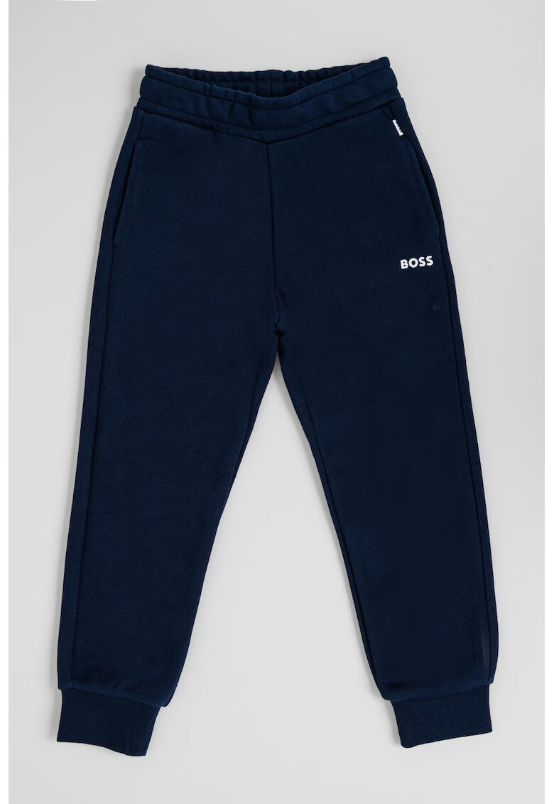 BOSS Kidswear Pantaloni de trening conici cu buzunare - Bleumarin