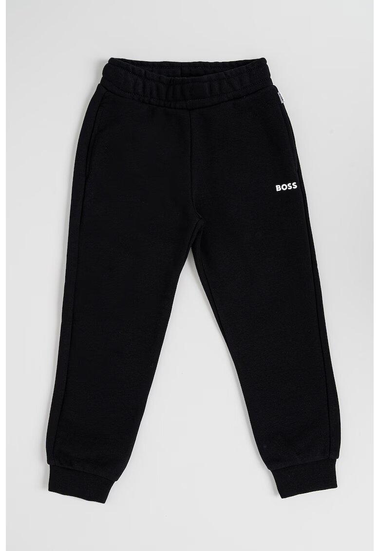 BOSS Kidswear Pantaloni de trening conici cu buzunare - Negru