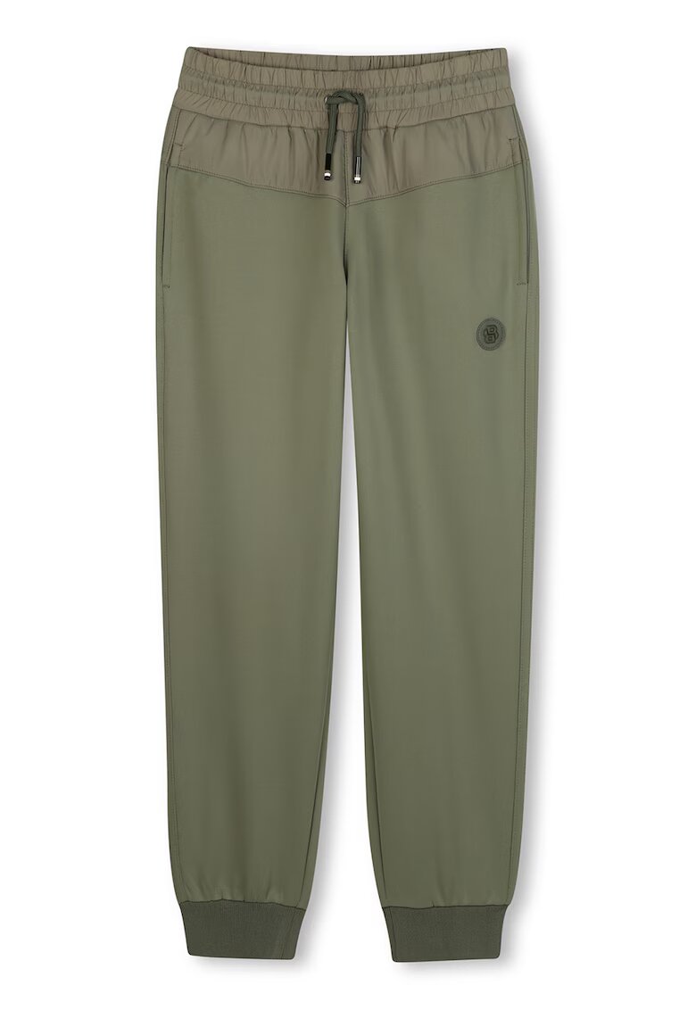 BOSS Kidswear Pantaloni de trening cu buzunare laterale - Verde sparanghel
