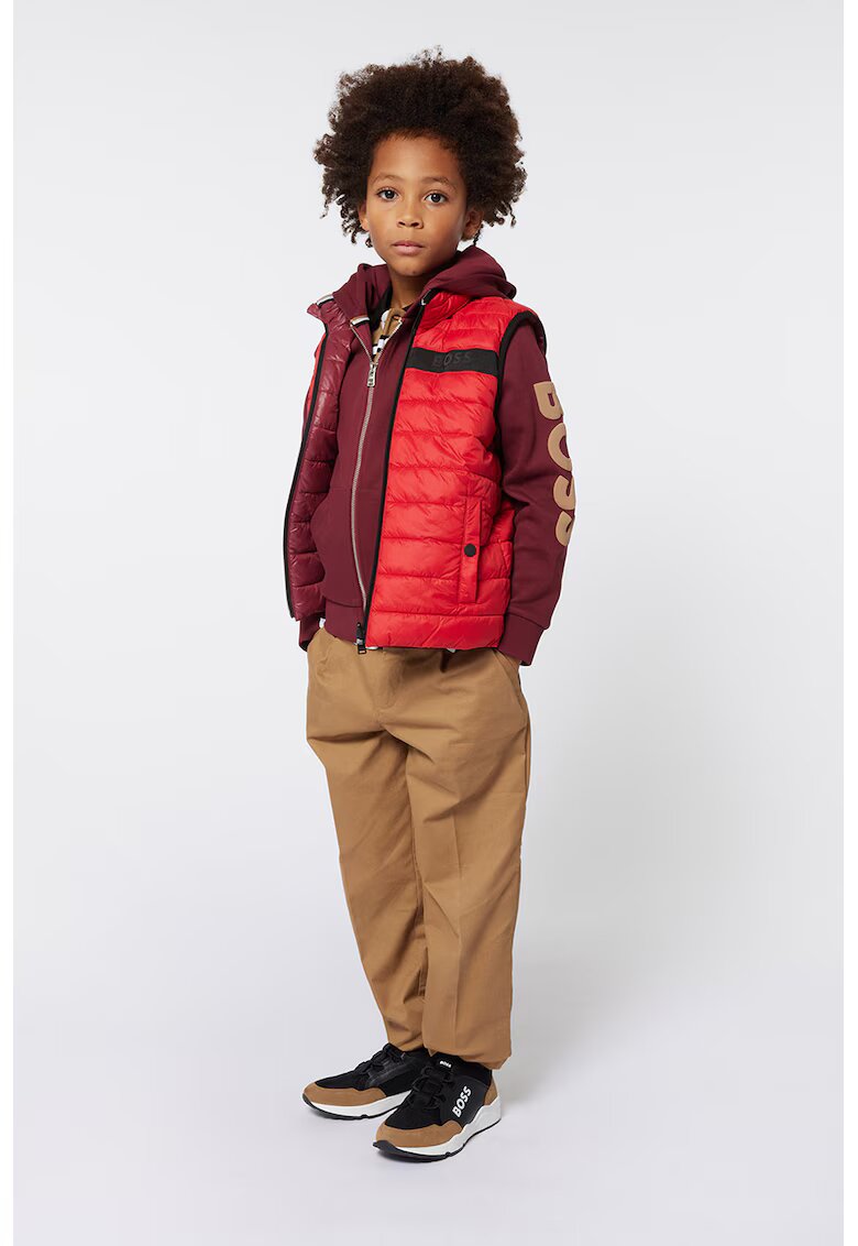 BOSS Kidswear Pantaloni din amestec de bumbac cu buzunare - Maro deschis