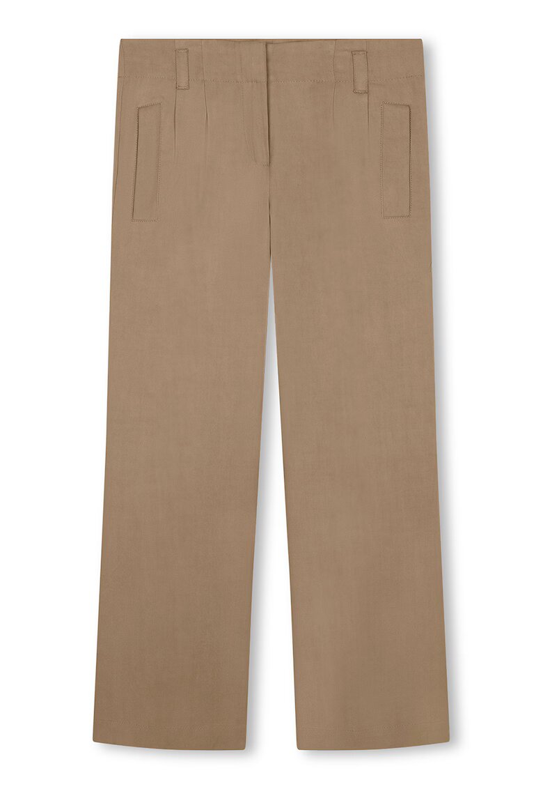 BOSS Kidswear Pantaloni din amestec de bumbac cu croiala ampla - Maro scortisoara