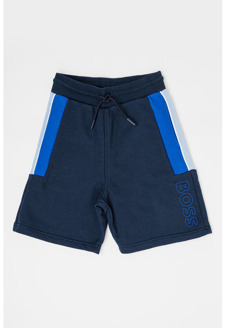BOSS Kidswear Pantaloni scurti cu imprimeu logo - Albastru ultramarin/Albastru royal/Albastru glaciar