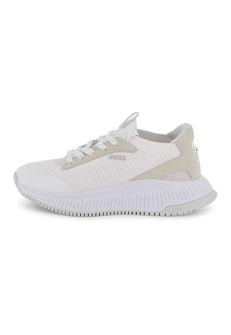 BOSS Kidswear Pantofi sport din material textil cu talpa wedge - Alb - Crem -