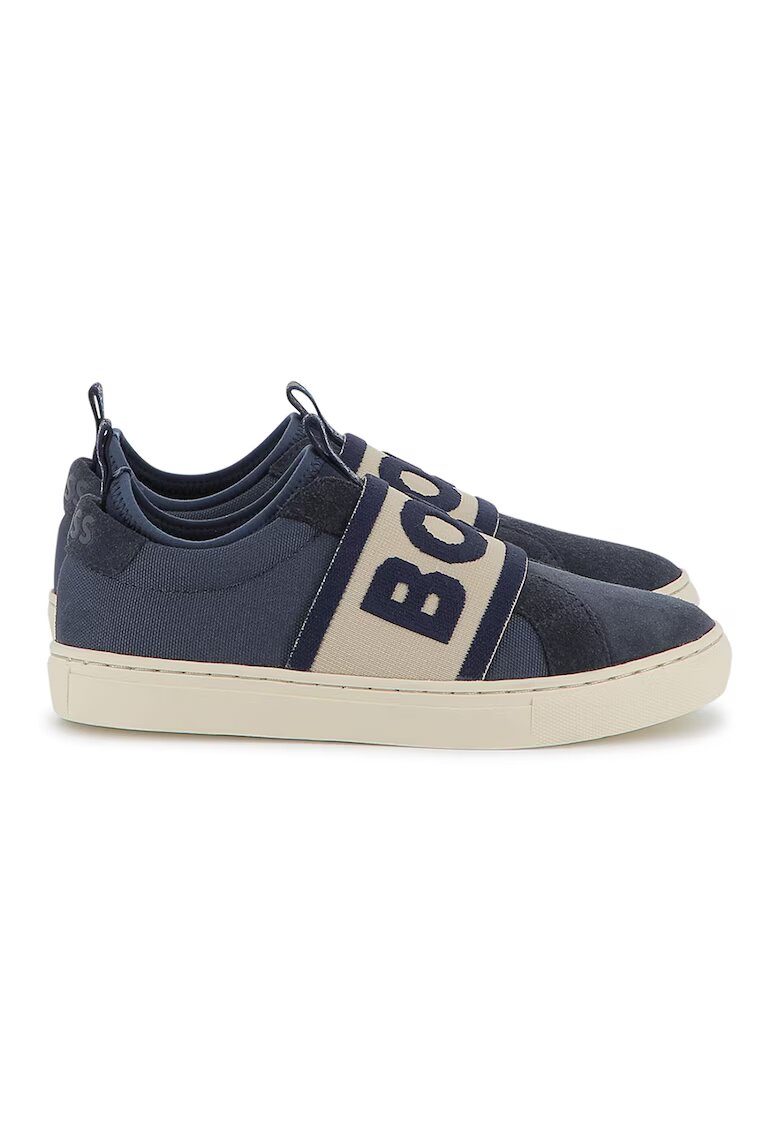 BOSS Kidswear Pantofi sport slip-on cu logo - Bleumarin