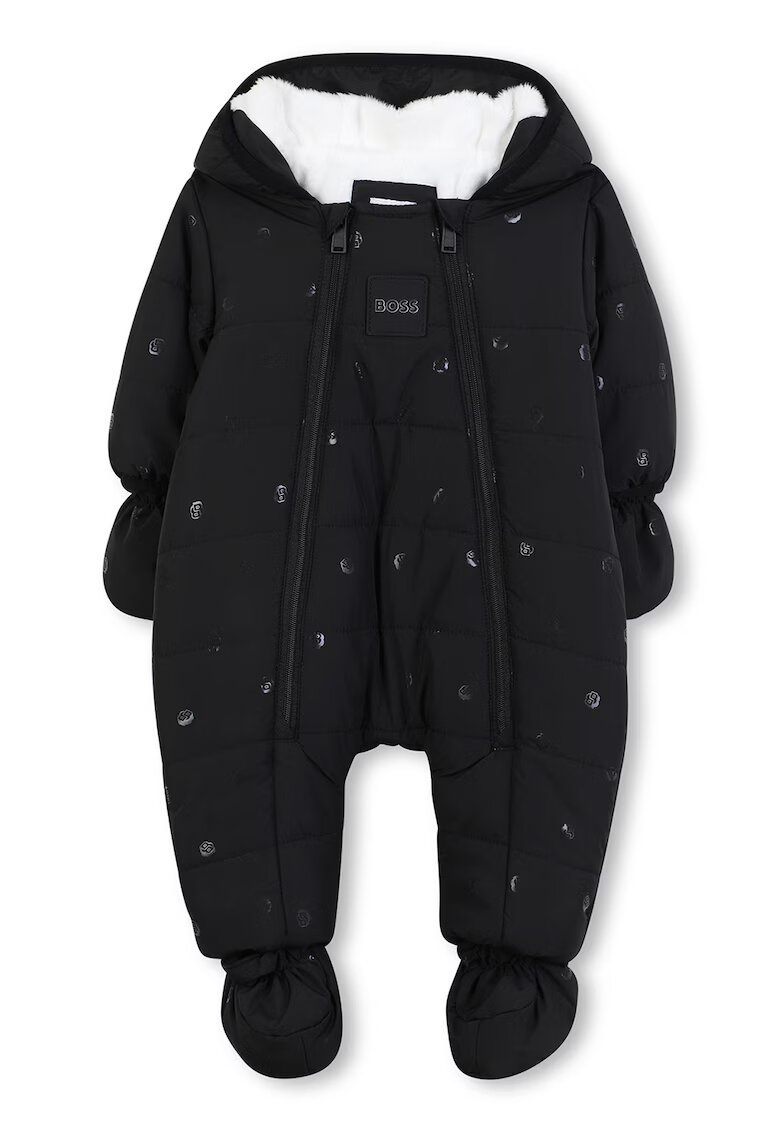 BOSS Kidswear Salopeta cu botosei si manusi - Negru