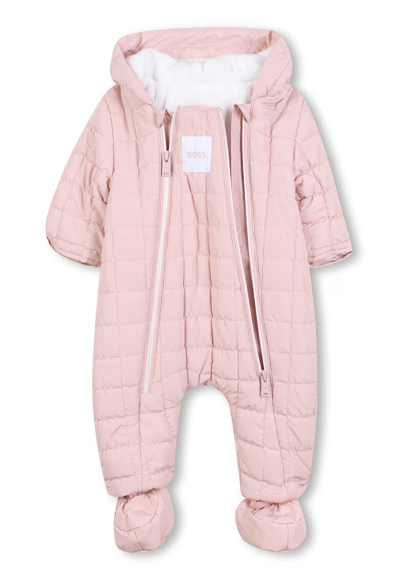 BOSS Kidswear Salopeta cu botosei si manusi - Roz deschis
