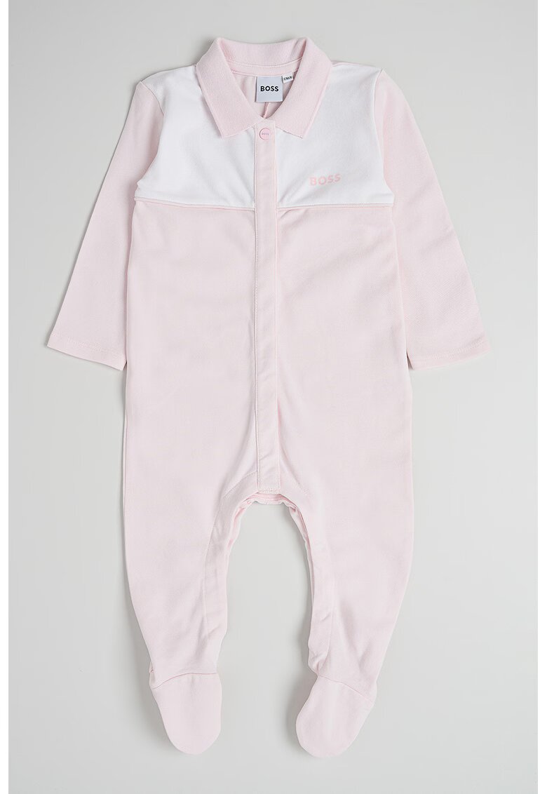 BOSS Kidswear Salopeta de pijama cu botosei - Roz deschis