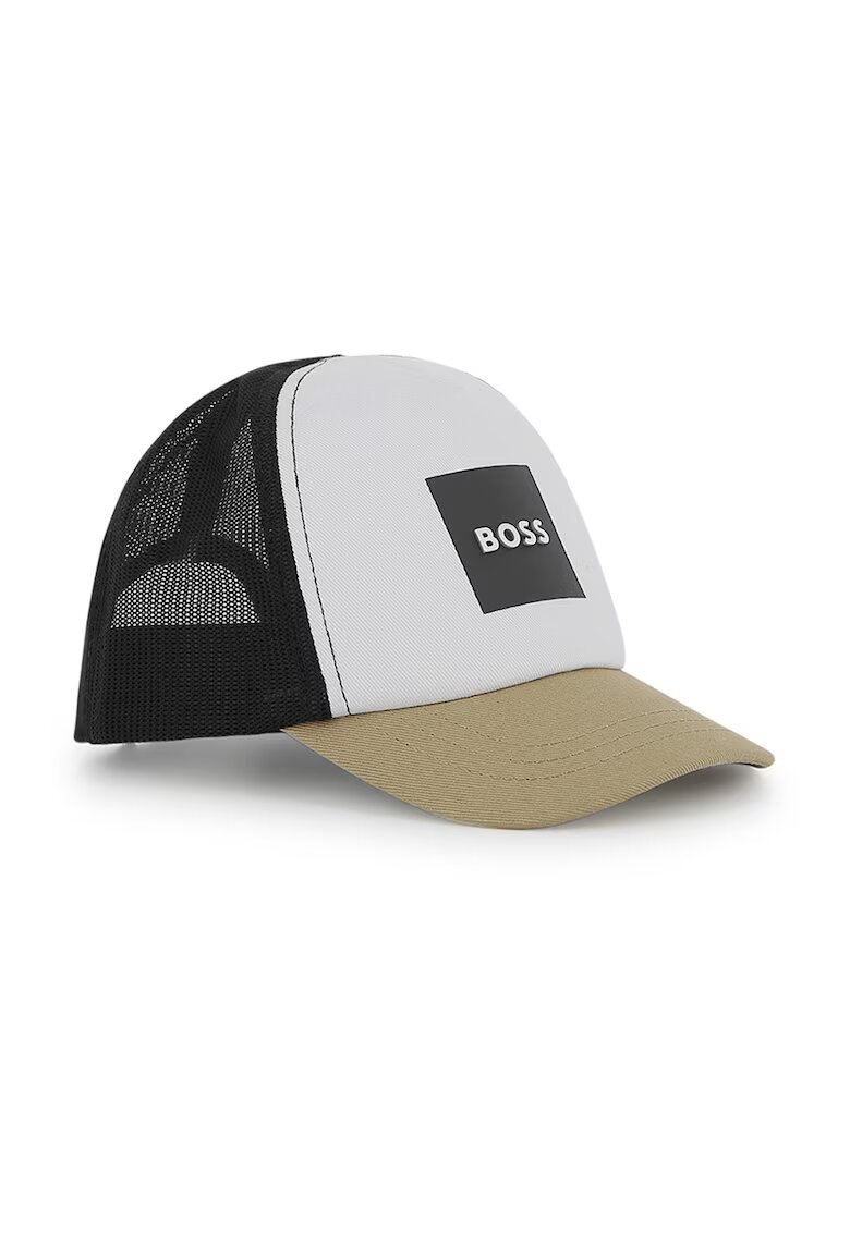 BOSS Kidswear Sapca cu logo Trunk - Negru/Maro nisip